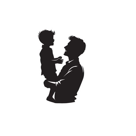 Father And Son Silhouette On White Background Father And Son Logo Illustration 45865738