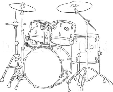 How To Draw A Drum Set Ins