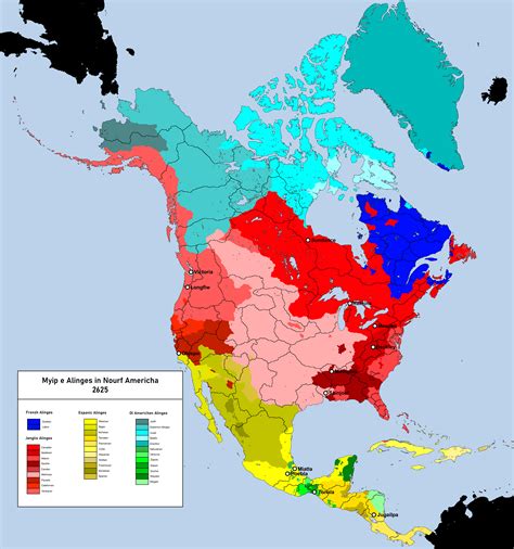 Language map of North America in 600 years. After our civilisation fell ...