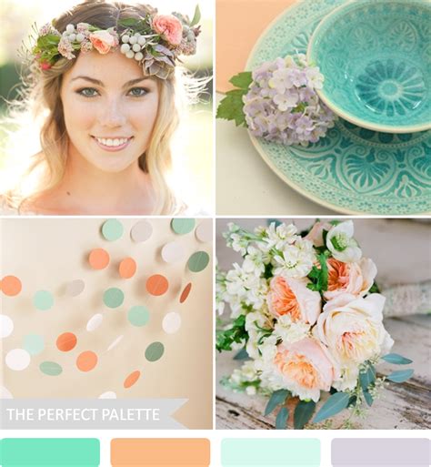 Party Palette Shades Of Turquoise Peach Muted Lavender The