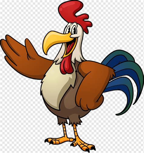 Cartoon Rooster Chicken Cartoon Cock Png Pngwing