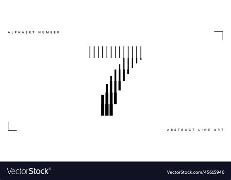 Number 7 abstract line art Royalty Free Vector Image