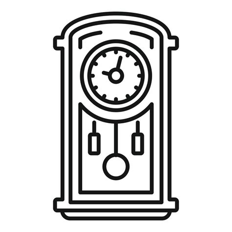 Icono De Reloj De P Ndulo De Tiempo Estilo De Esquema Vector