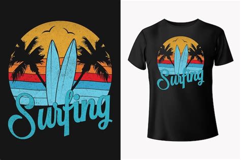 Premium Vector Summer Surfing Beach Vector Premium Tshirt