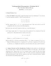 Ps6 Pdf Undergraduate Econometrics Problem Set 8 Reminder Means