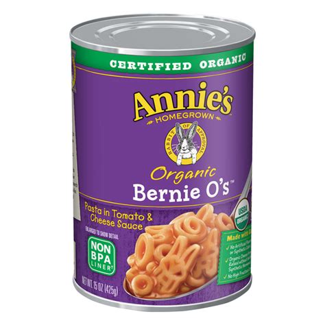 Annie S Homegrown Organic Bernie O S Pasta In Tomato Cheese Sauce