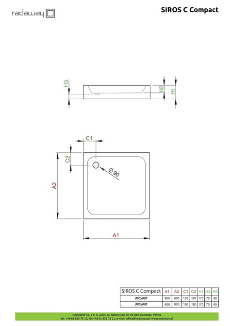 Душовий піддон Siros C Compact 90x90 см RADAWAY купити недорого в