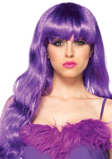 Neon Purple Starbright Long Wavy Wig Costume Wigs Halloween Wigs Womens Wigs