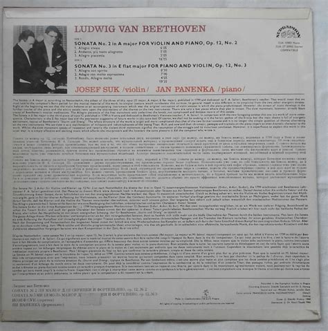 Beethoven Josef Suk Jan Panenka Sonatas Violin Piano Kupindo