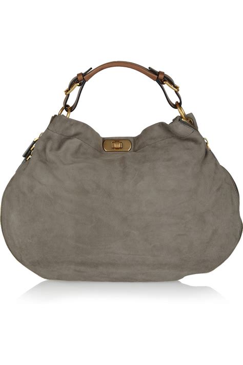 Marni Suede Hobo Bag In Gray Lyst