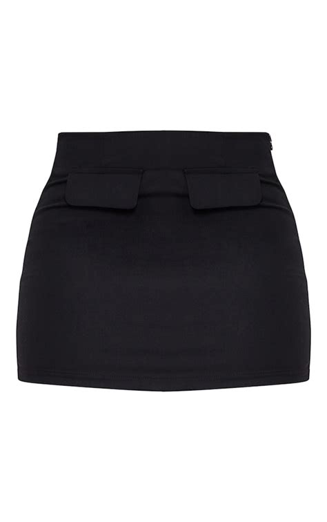 Black Tailored Woven Low Rise Micro Mini Skirt Co Ords Prettylittlething Usa