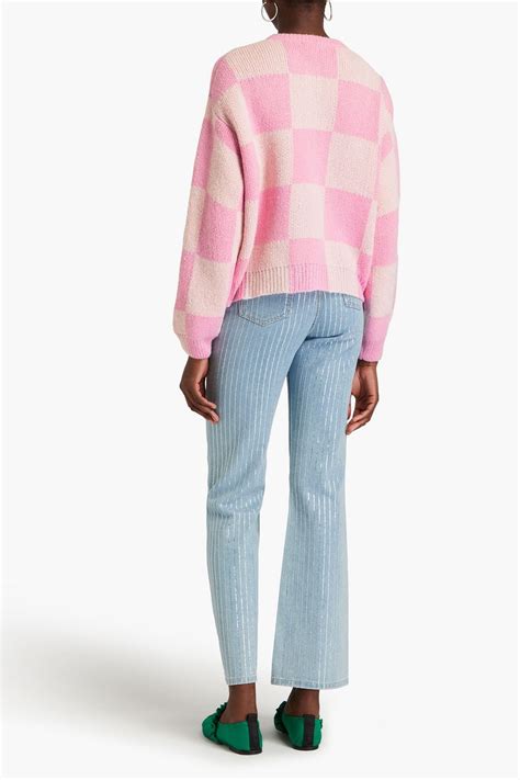 STINE GOYA Checked Jacquard Knit Cardigan THE OUTNET