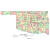 Large detailed roads and highways map of Oklahoma state with all cities ...