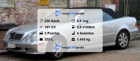 Mercedes Clk Kompressor Cabriol A Ficha T Cnicas