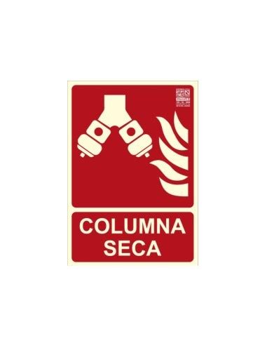 Señalética Fotoluminiscente Columna Seca 30 x 21 CM