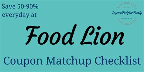 Food Lion Coupon Matchups for the Current Week