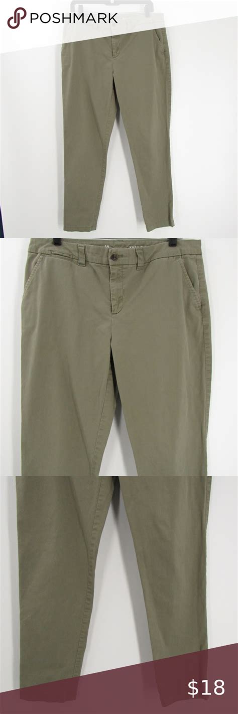 Khakis By Gap Broken In Straight Green Cottonspandex Pants 10