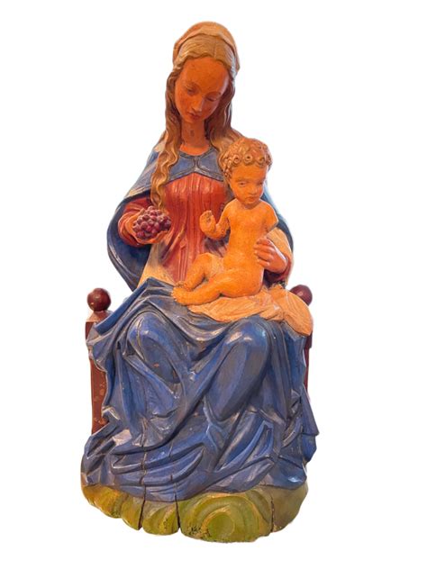 Scultura lignea Madonna con bambino VENDUTO Romeo Antichità