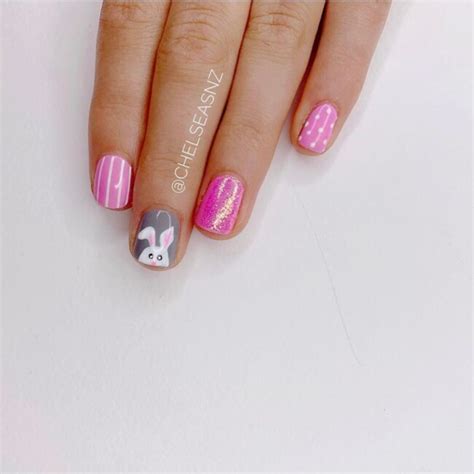 Easter Nails That Are Too Cute To Ignore Bunny Pink Short Nail Art