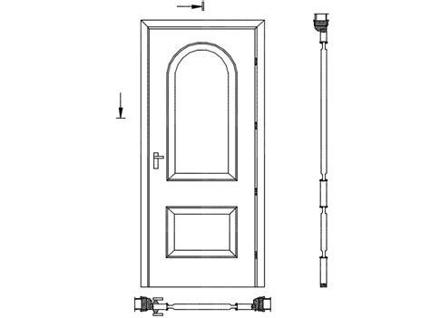 Door Elevation And Section Detail Dwg File Cadbull