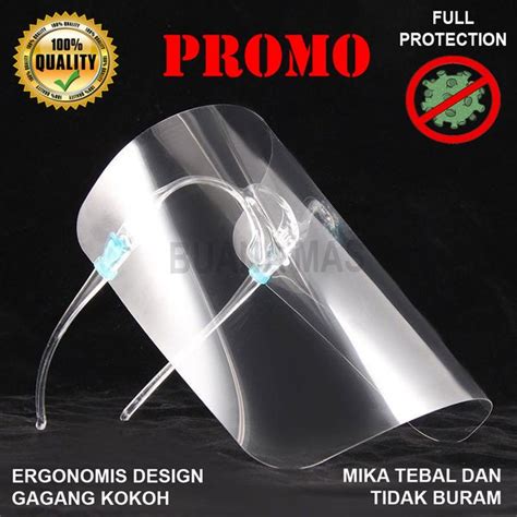 Jual Promo Kacamata Face Shield Murah Pelindung Wajah Set