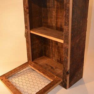 Handmade Rustic Upper Cabinet Reclaimed Barn Wood W Tin Doors Natural