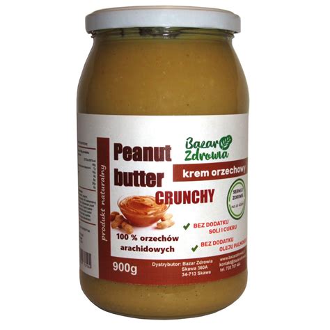 Pasta Masło orzechowe peanut butter CRUNCHY z kawałkami orzechów 900g