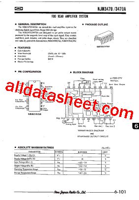 NJM3470 Datasheet PDF New Japan Radio