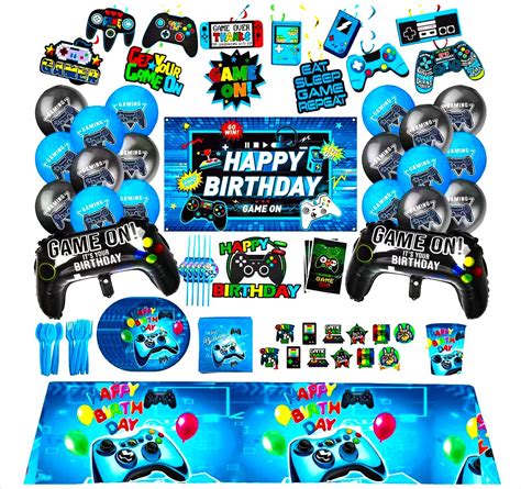 189 Pieces Gaming Birthday Party Supplies Decorations Game On Shop