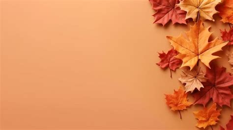 Premium AI Image | Autumn leaves on a brown background