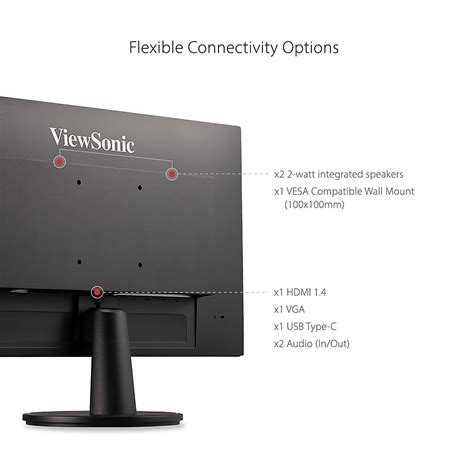 ViewSonic VA2447 MHU 23 8 LCD FHD Monitor DisplayPort VGA HDMI