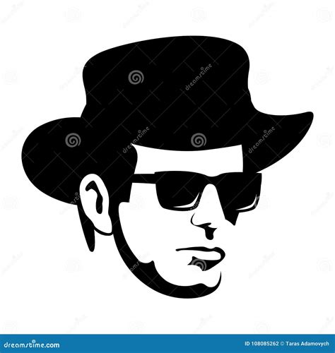 Hombre En Perfil Plano Del Estilo Del Ejemplo Del Vector De La Cara Del