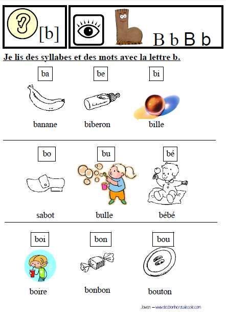 Je Lis Des Syllabes Avec La Lettre B Pdf Pdf Words Word Search