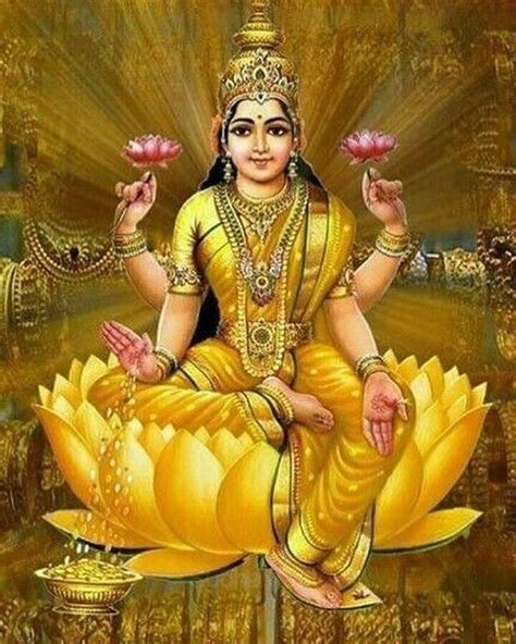 Goddess Lakshmi The Hindu Goddess Of Wealth Good Fortune Luck And