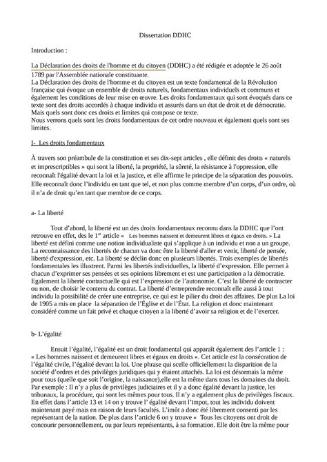 Dissertation Ddhc Dissertation Ddhc Introduction La D Claration Des