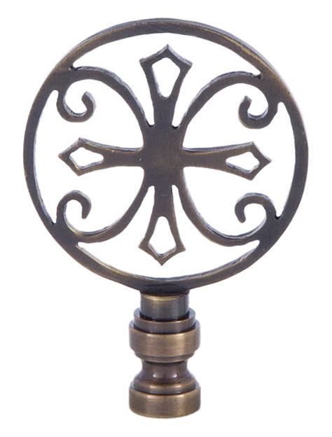 Antique Brass Lamp Finial With Cross 11343 Bandp Lamp Supply