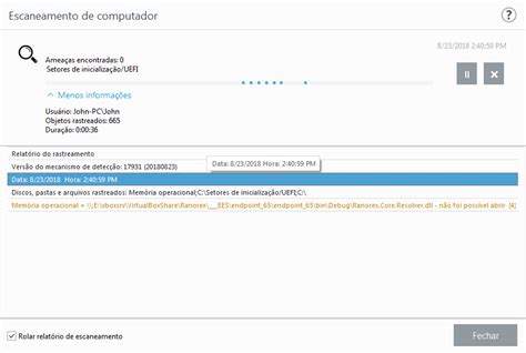Progresso Do Rastreamento Eset Endpoint Antivirus Ajuda On Line Eset