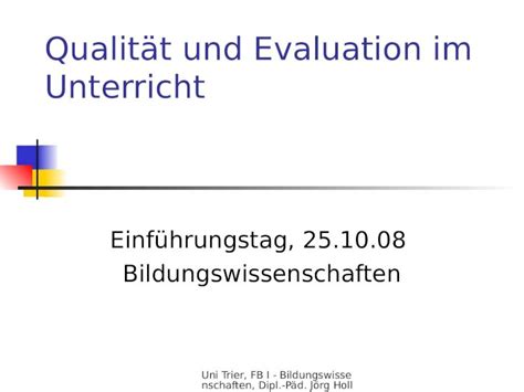 Ppt Qualit T Und Evaluation Im Unterricht Dokumen Tips