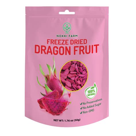 Premium Freeze Dried Dragon Fruit Natural Flavor Boost Nokki Farm