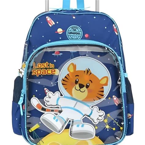 Mochila De Rodinha 180 Graus Luxcel Up4you Tigre Astronauta