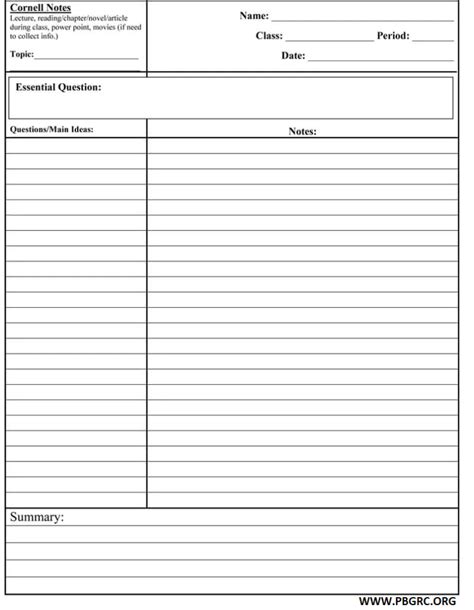 19 FREE Printable Cornell Notes PDF Templates 2024