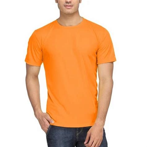 Polyester Orange Dri Fit Round Neck T Shirt At Rs 145 In New Delhi Id