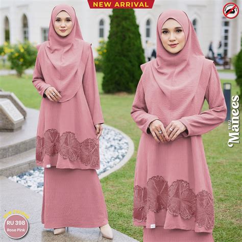 Kurung Riau Manees Baju Kurung Riau Kembang Lace Ironless Plussize