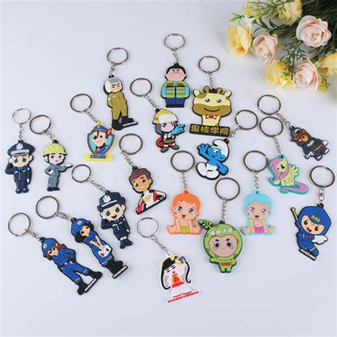 Custom Cartoon D Rubber Keychains D Pvc Keyring Promotional Soft Pvc