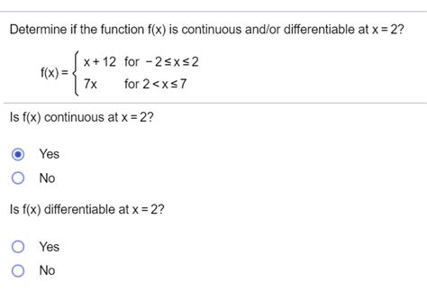 Solved Determine If The Function F X Is Continuous And Or