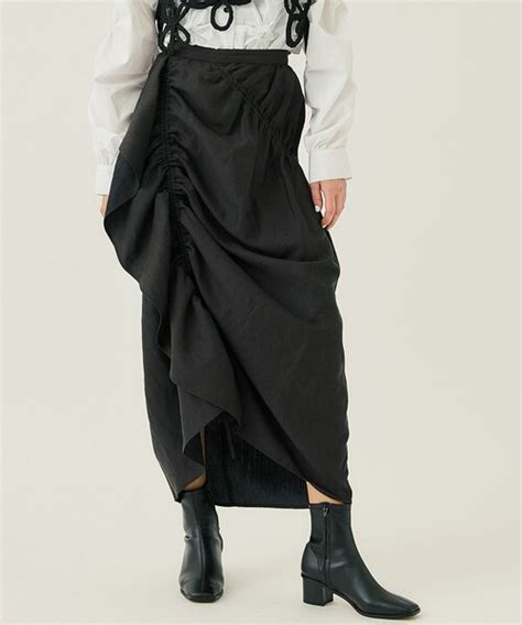 Rumche Rumche Wool Linen Shirring Skirt