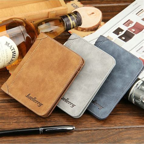 Baellerry Vintage Leather Wallet Men Casual Purse Brand Solid Matte Men