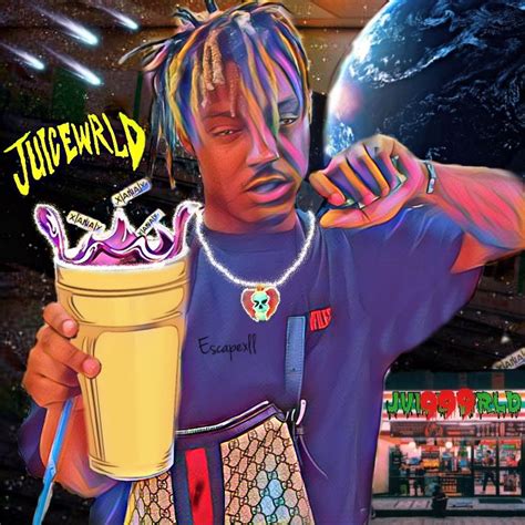 Juice Wrld Art by me Dope Cartoons, Dope Cartoon Art, Trippie Redd ...