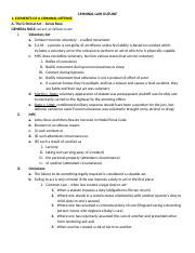 Outline Docx Criminal Law Outline Elements Of A Criminal Offense A