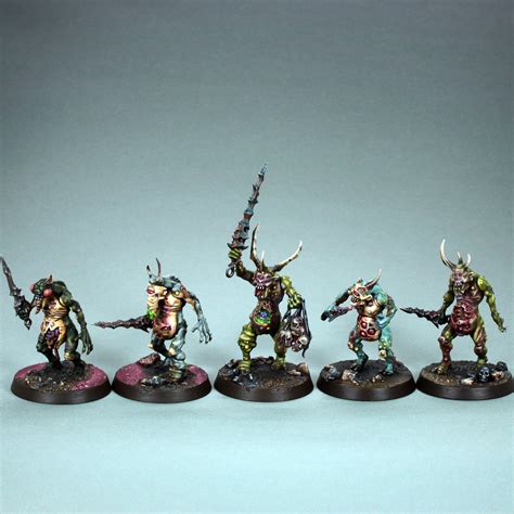 Painted Plaguebearers Of Nurgle Painted Plaguebearers 40kpainted